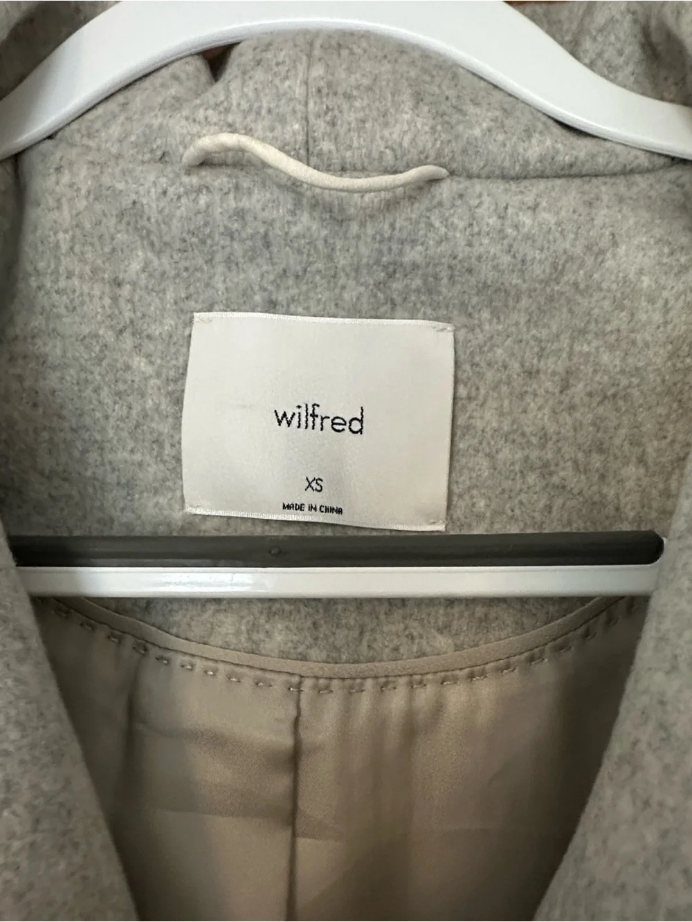 Aritzia (Wilfred) Grey Cocoon Coat XS - Picture 4 of 5